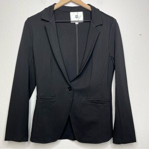 Betabrand Women Blazer Medium Jacket One Button Stretch Jersey Knit Business